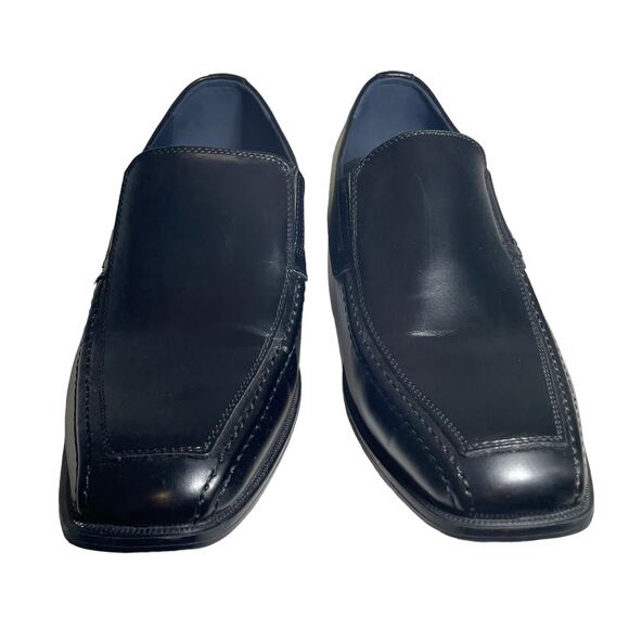JOSEPH ABBOUD COLLECTION Mens Leather Slip On Loafer Black Size 10 Formal Career - Picture 4 of 8